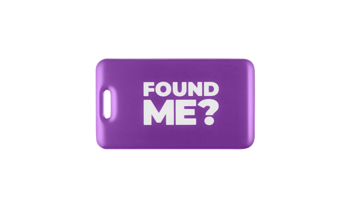 Purple large rectangle plastic Tag
