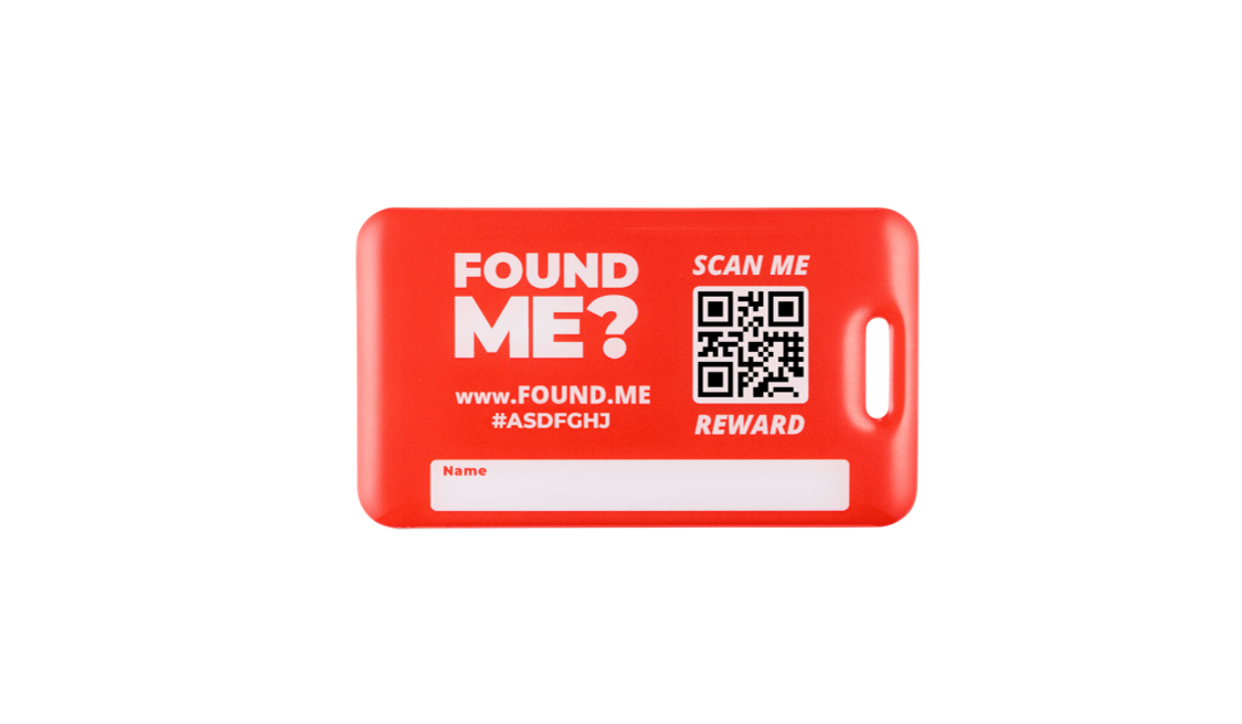 Red large rectangle plastic Tag