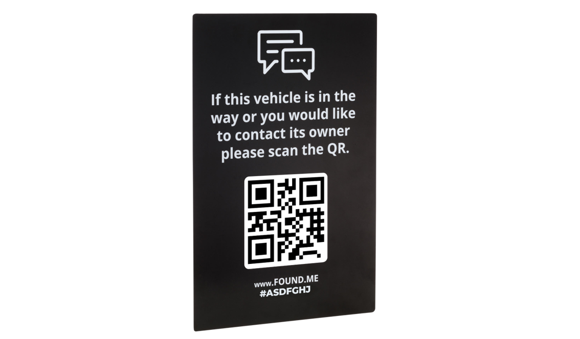 Reversible vehicle QR tag