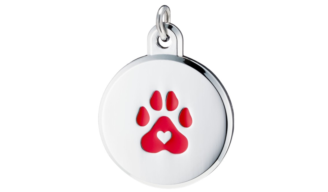 Red colored paw pendant